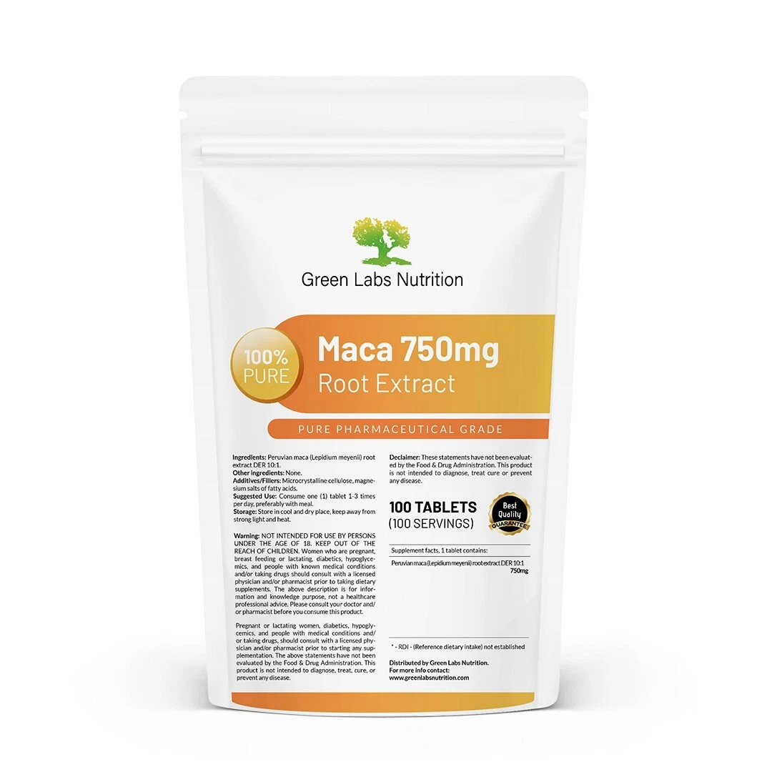 Maca Root 10:1 Extract 750mg Tab – Vitality, Fertility, Immune & Energy Support